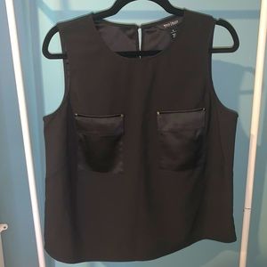 Black sleeveless blouse